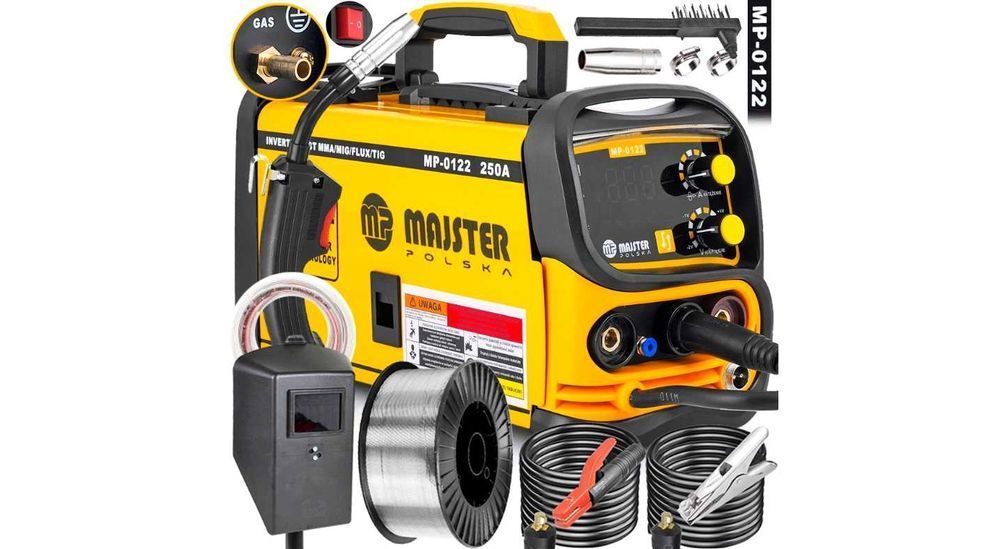 ZESTAW XXL Spawarka Inwertorowa 250 MIG MAG MMA TIG Półautomat Nowa