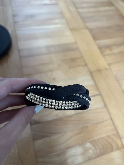 Bransoletka spark z kryształami swarovski złota czarna