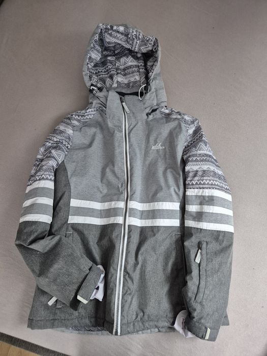 Kurtka narciarska snowboard jak nowa szara M zimowy print damska
