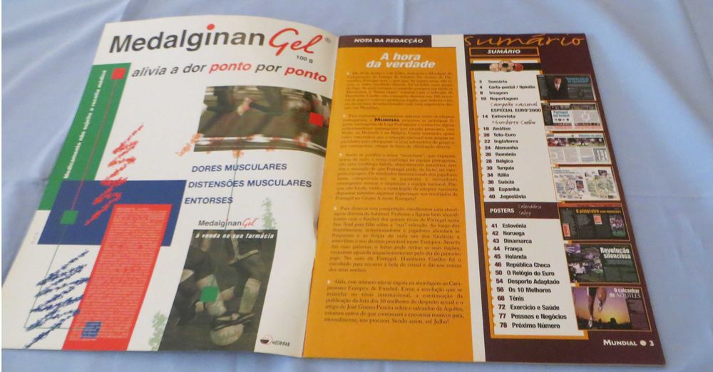 Revista futebol Mundial "Euro 2000" Os melhores, c/ poster Sabry  Novo