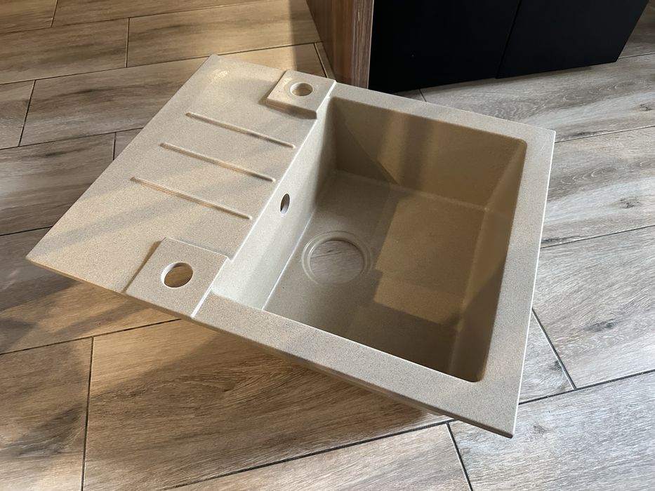 Zlewozmywak granitowy  + barmteria / beżowy