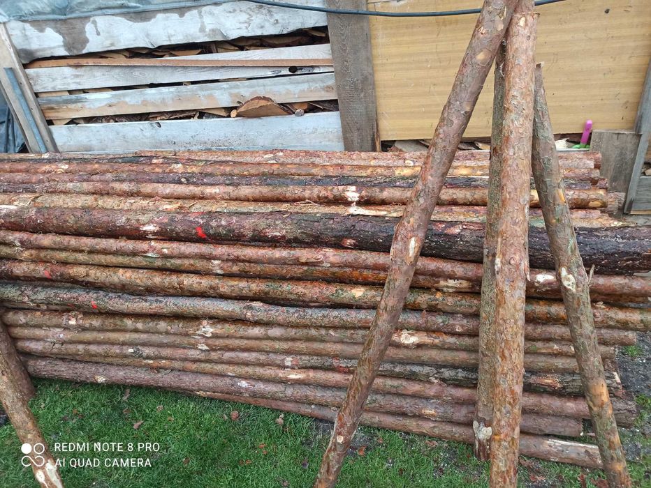 Stemple budowlane, słupki ogrodzeniowe. GRUBE, PROSTE.