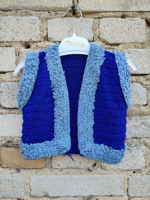 Kamizelka sweterkowa ocieplacz bezrękawnik Handmade