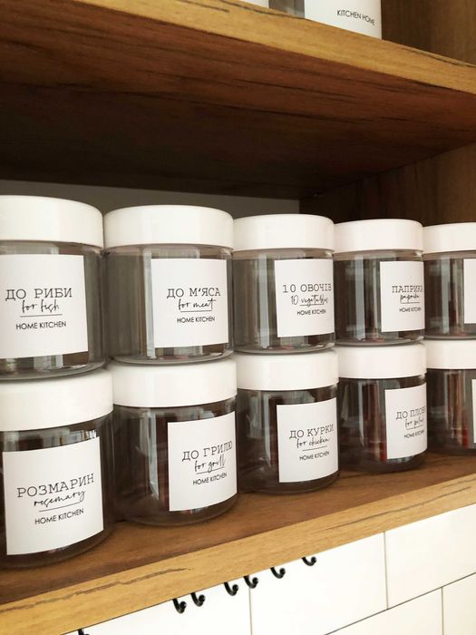 Набір ємностей для спецій 10шт біла кришка