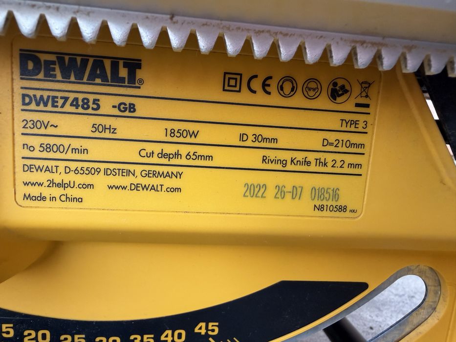 Пила настільна DeWalt DWE7485 22Ов