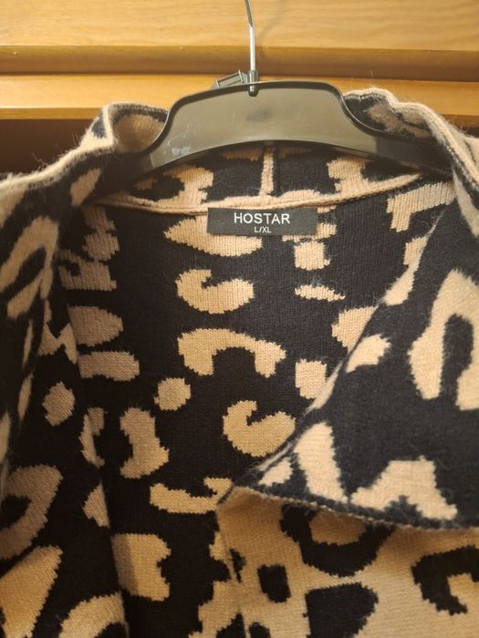 Długi damski swetr  w panterkę , rozmiar L/XL