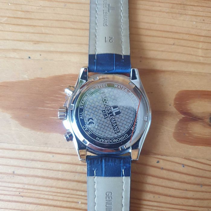 Jacques Lemans Chronograph nowy zegarek męski kolor niebieski