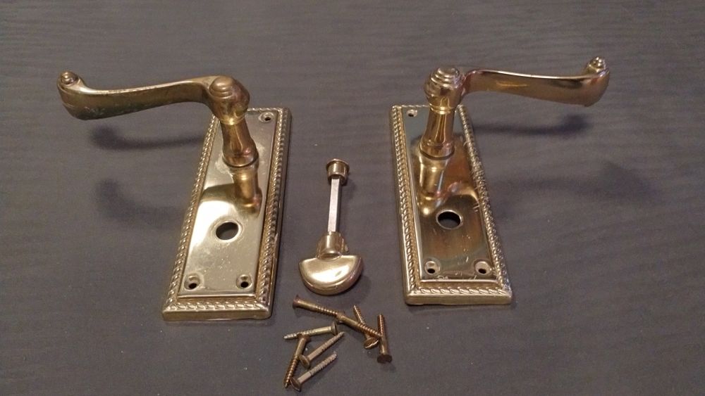 Klamki mosiężne, dwie sztuki