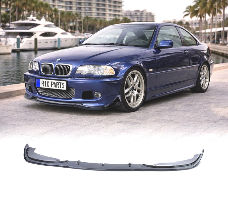 SPOILER LIP FRONTAL BMW E46 COUPE CABRIO 99-06 LOOK M PRETO BRILHANTE