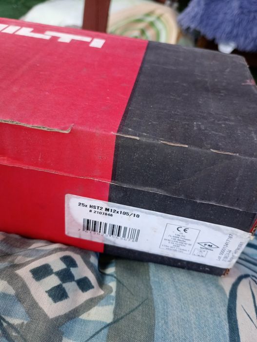 Kołki do żelbetonu m12x105/10 25sztuk hst2