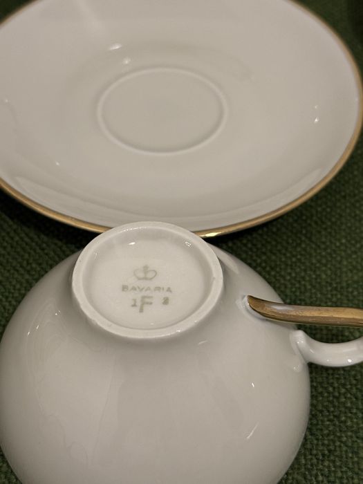 Bawarska porcelana dzbanek filiżanki talerze