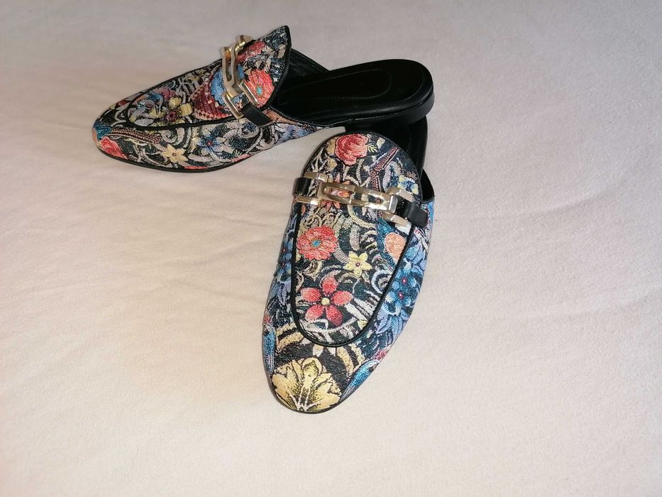 NUDE OF SCANDINAVIA eleganckie skórzane klapki kapcie pantofelki