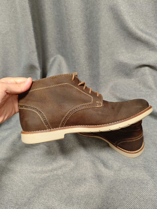 Clarks raspin limit 42 черевики замшеві шкіряні коричневі