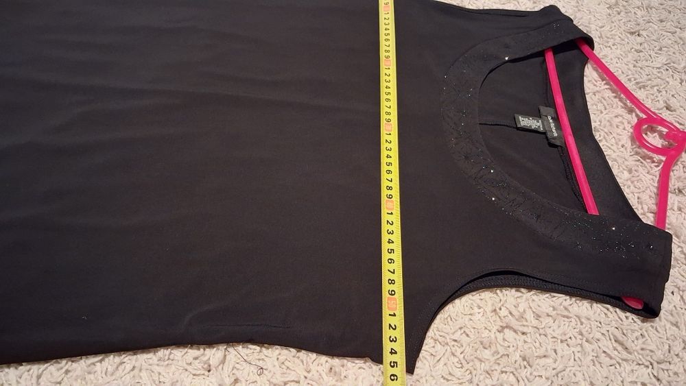 Czarna sukienka  XL  w kpl. z narzutką