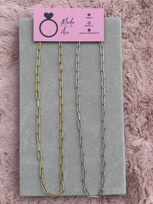 Vendo Colar dourado ou prateado em Aço. NOVO