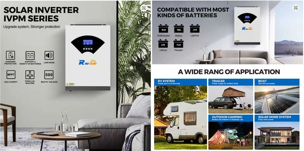 Гібридний сонячний інвертор RAISUN  
RSI46-5.5KW 48 В, 5,5кВт