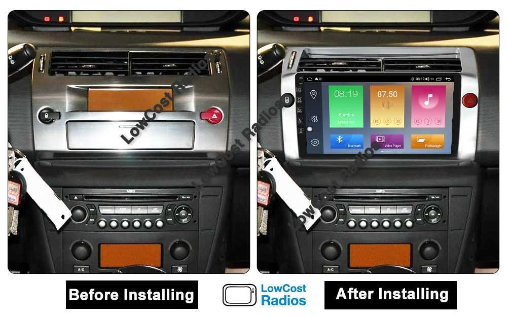 Auto Rádio Android 2DIN • CITROEN C4 • De 2004 até 2010 • GPS WIFI BT