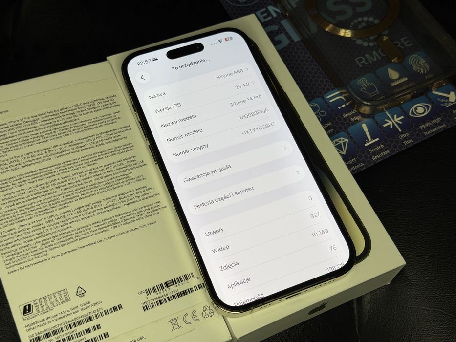 [128GB, 100%, 120HZ] iPhone 14 pro - ZLOTY. Opis!