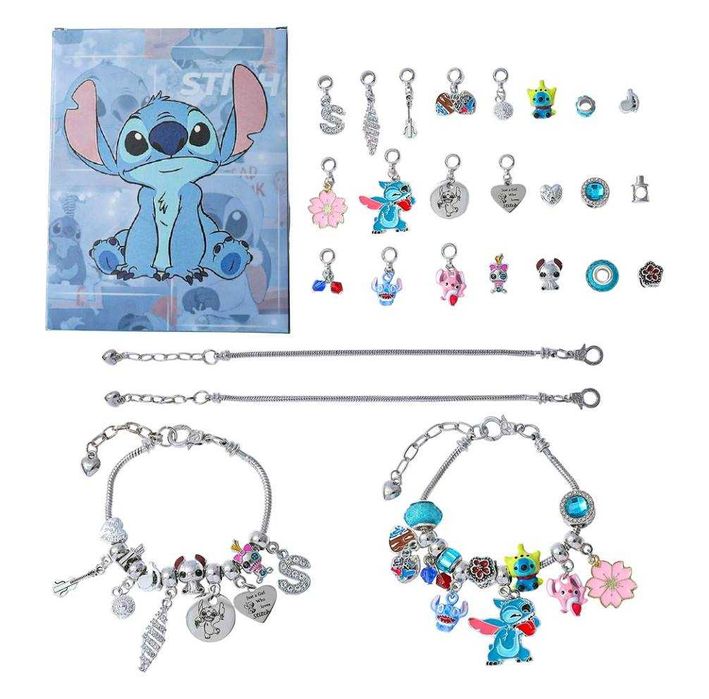 Набір прикрас 24 шт Адвент календар браслет та підвіски Disney Стіч