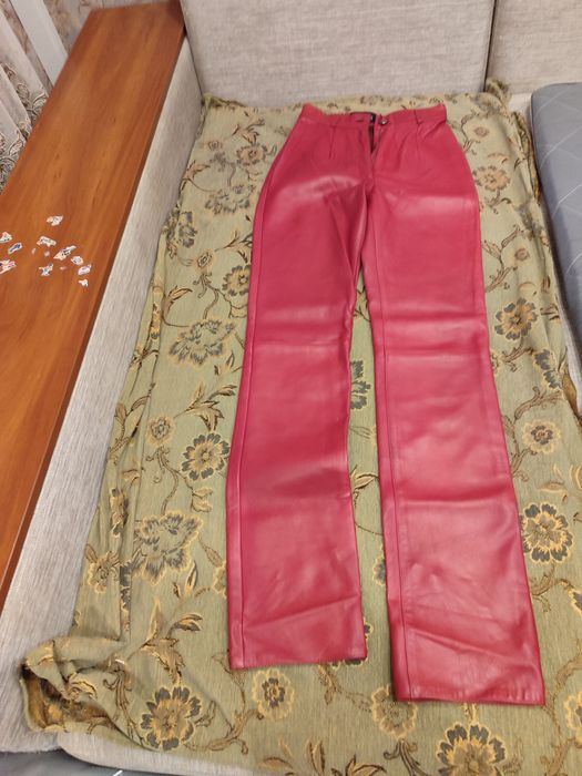 Брюки jean franko ferre красные кожзам