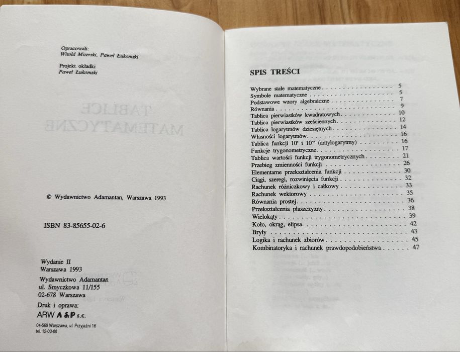 Tablice matematyczne poradniki książki