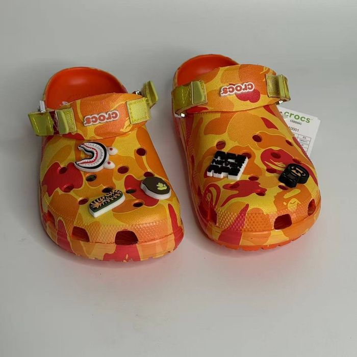 ‼️ЗНИЖКА‼️/Тапочки Crocs& Bape/Крокс Бейп