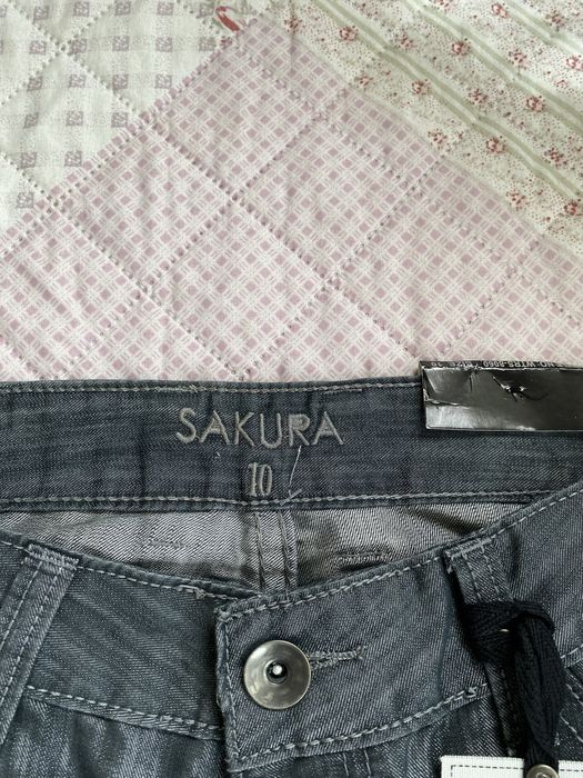 Szare szerokie jeansy dzwony M 38 sakura vintage 00s y2k nowe niski stan