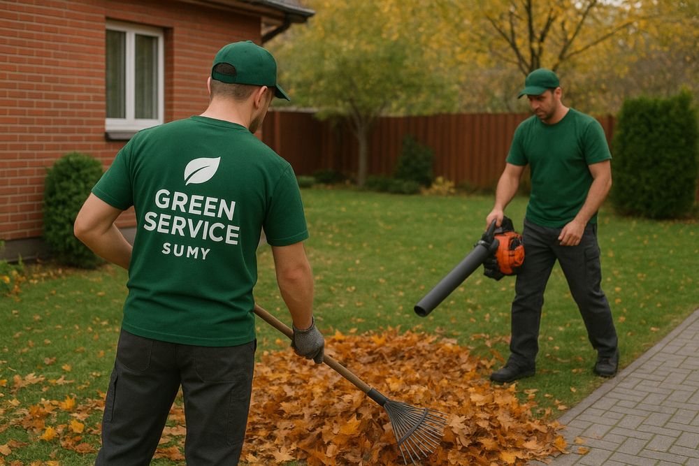 Уборка листьев, очистка участка, спил деревьев, вывоз мусора, садовник