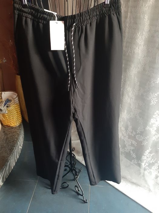 Spodnie Zara XL relaxed oversize polyester cienkie wiosna zara tkmaxx