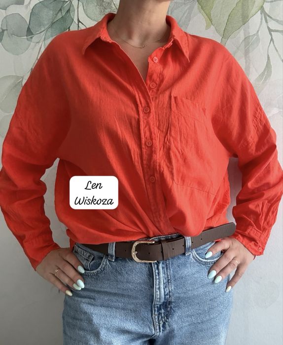 Koszula damska len wiskoza xl xxl wakacje lato wiosenna