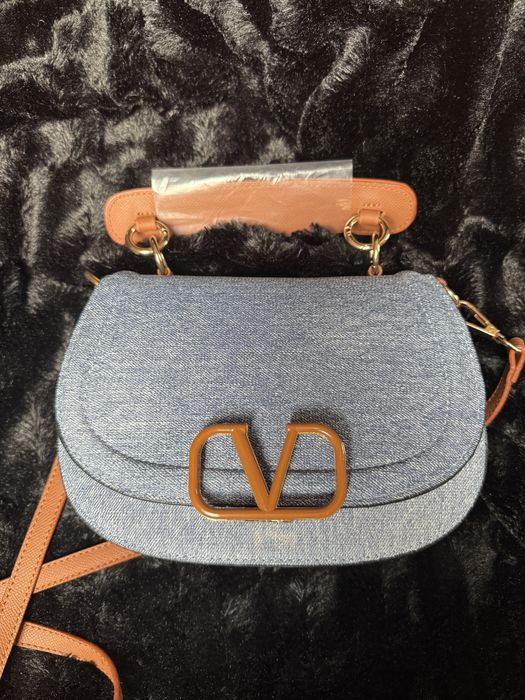 Torebka jeansowa brązowa Valentino Garavani