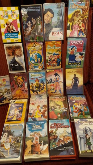 Cassetes de vídeo vhs impecáveis