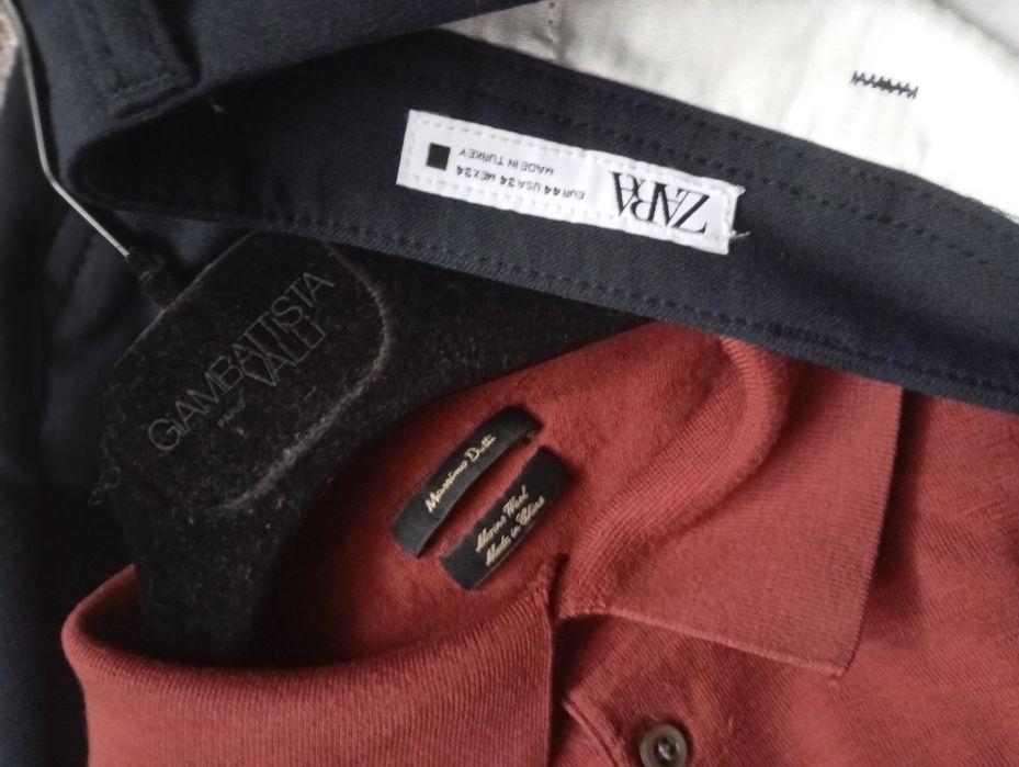 MASSIMO DUTTI Zara L-XL zestaw chinosy i sweter MERINO WOOL