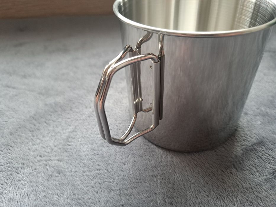 Stalowy Kubek 550ml składany turystyczny NOWY