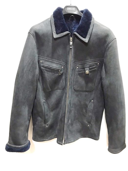 Чоловіча шкіряна дублянка з овчини. Розмір: XL