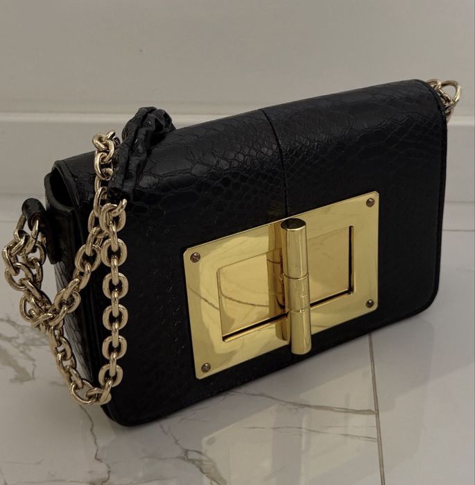 Сумка Tom Ford теснение под крокодила  клатч том форд  с золотом celine