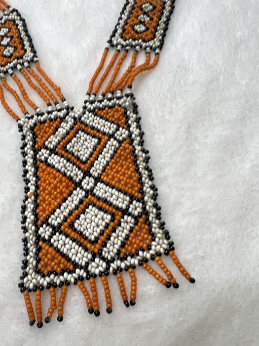 Naszyjnik koraliki Loom Biblata 70s vintage etniczny etno handmade 20