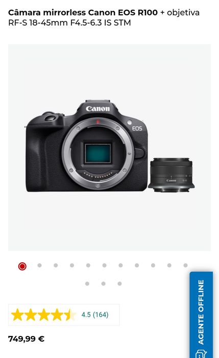 Canon EOS R100 + Objetiva 50mm F1.8 STM