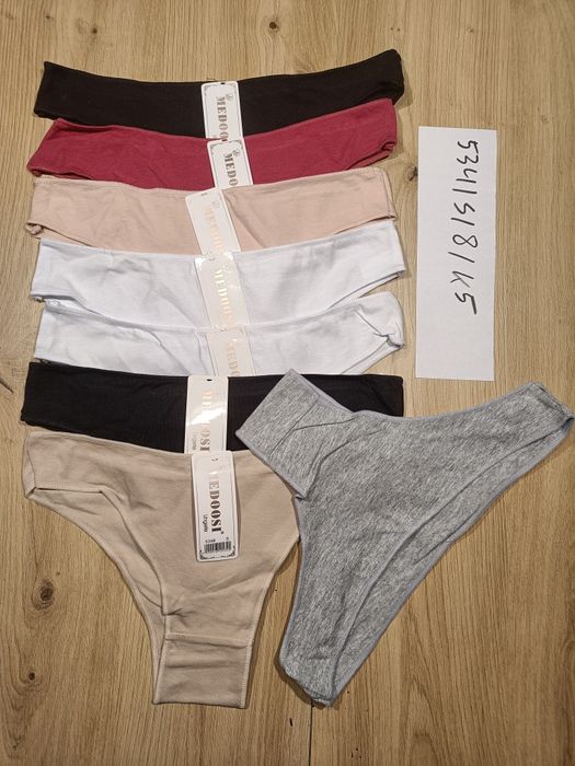 Pół stringi damskie NOWE majtki bawełniane S x 8 szt