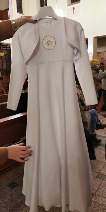 sukienka alba komunijna 140-146 + buty gratis