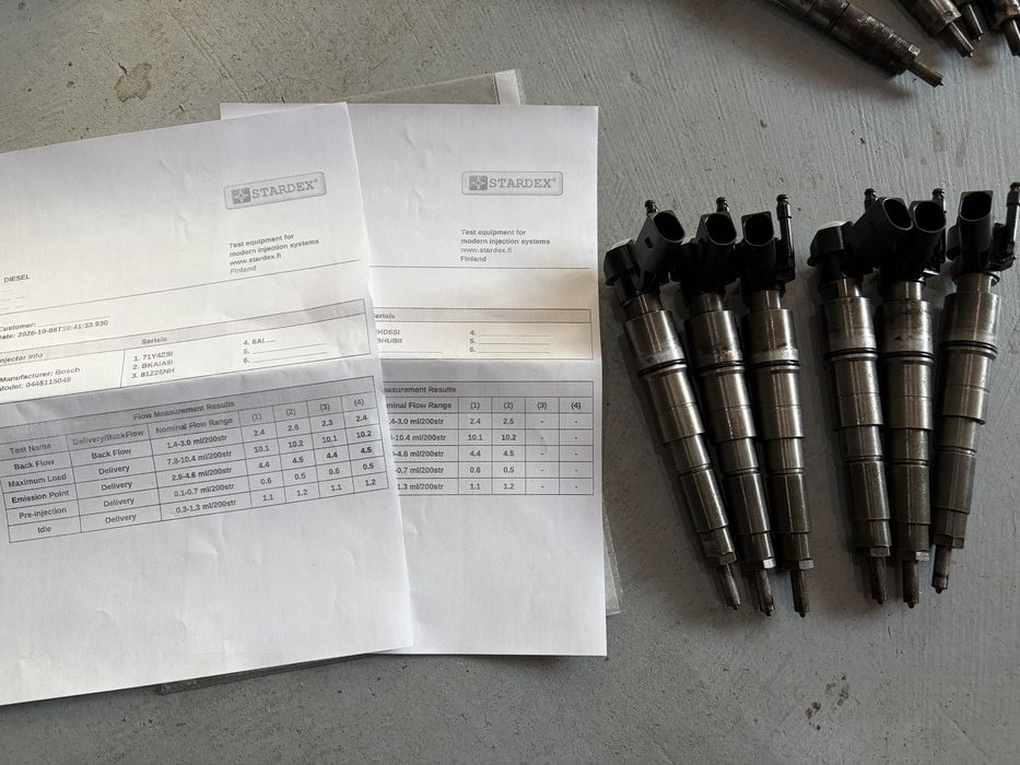 Wtryskiwacze wtryski bmw m57n2 3.0d e60 e61 e90 e91 e92 e93 e65 e66 e70 x5 e83 x3 530d 330d 730d 231km