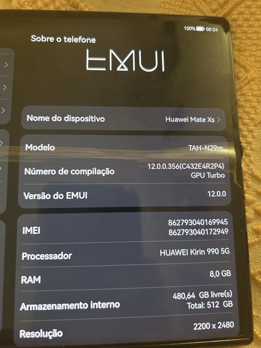 Huawei mate xs 5 g  com sevico google