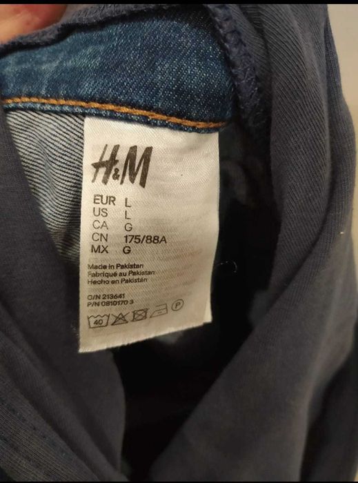 Calças de maternidade, ganga azul, tamanho L