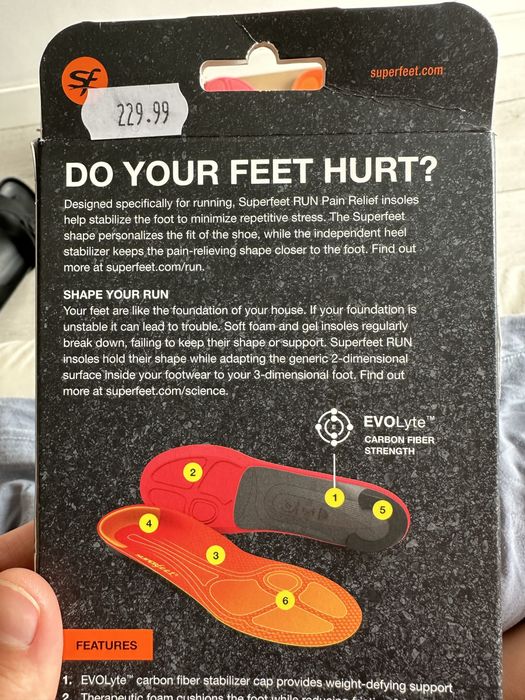 Wkladki superfeet pain relief