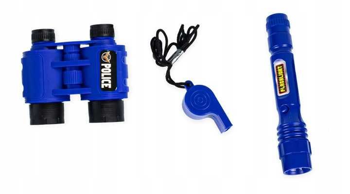 Zestaw dla małego policjanta strój 9 el kostium kajdanki + pistolet