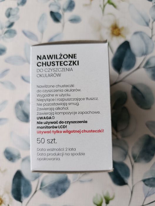 Nawilżane chusteczki do okularów , 50 sztuk