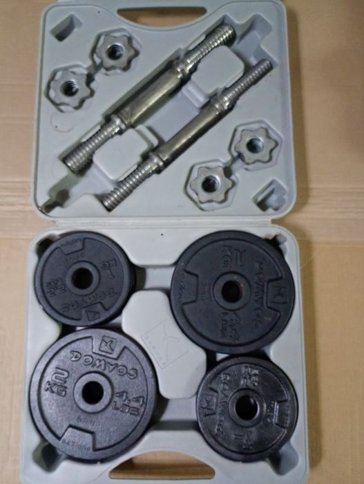Halteres conjunto de 20kg Decathlon para musculação
