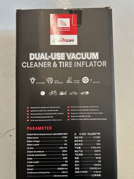 Aspirador e compressor de ar 2 em 1