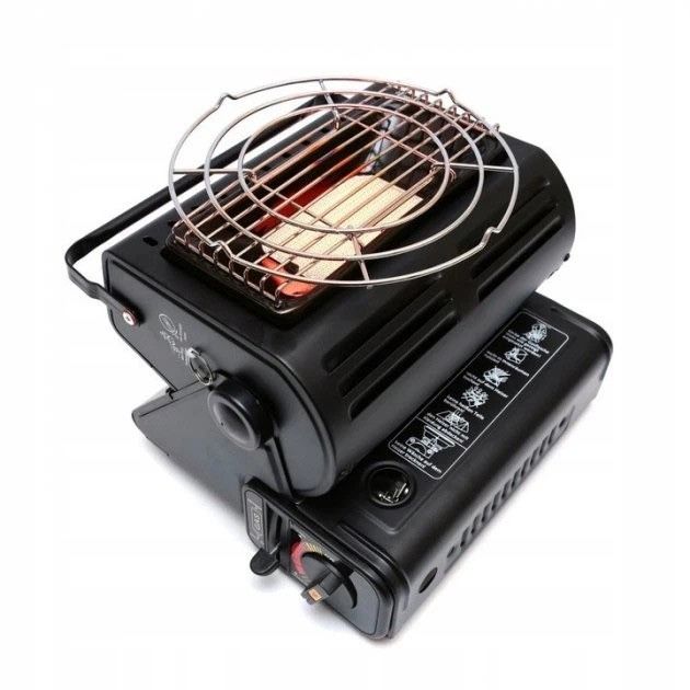 Портативна газова плитка + обігрівач з перехідником для балону