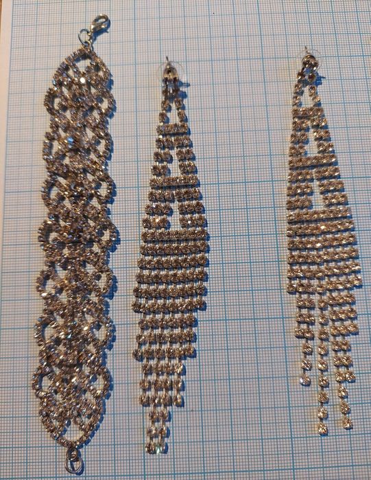 Весільні сережки браслет шпильки. Свадебные серьги браслет заколки